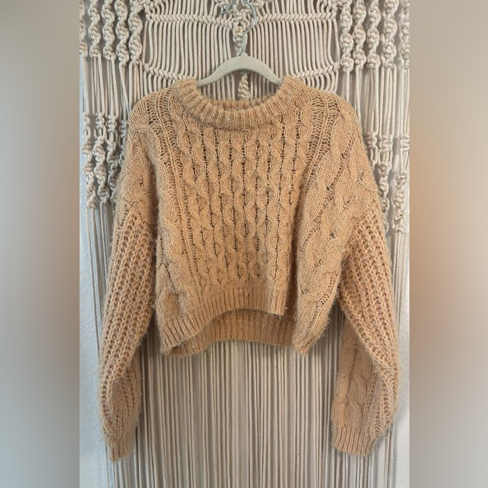 Zara Kids Tan Cable Knit Sweater